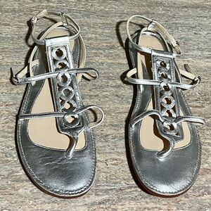 Coach Geralynn metallic silver gladiator sandals